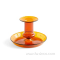 custom colored glass candlestick holder